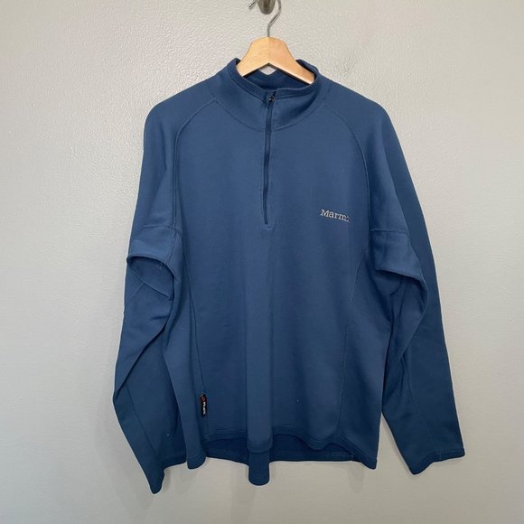 Marmot Other - MARMOT men's blue fleece lined 1/4 zip pullover size XL